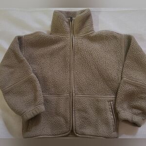 Abercrombie Kids Beige Sherpa Jacket Size 7/8 Preppy Fall